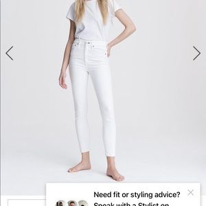 Rag & Bone White High Rise Ankle Skinny Jeans
